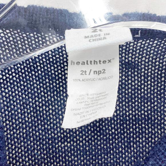 HEALTHTEX Blue Fair Isle Heart Toddler Sweater Dress - Picture 3 of 7